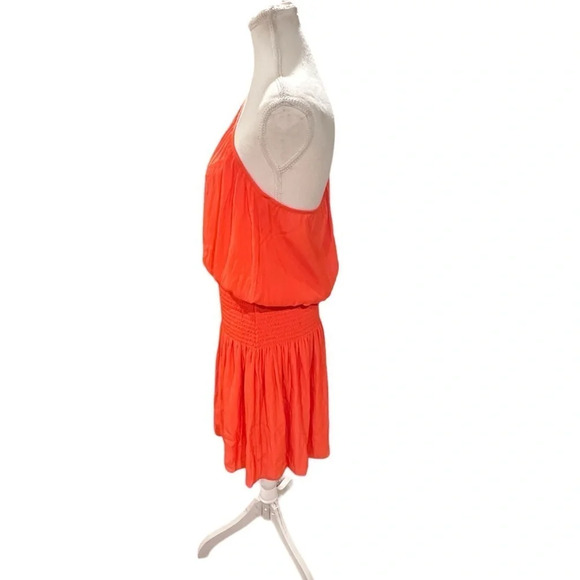 NWT Ramy Brook Leila One Shoulder Smocked Waist Dress Large - Picture 2 of 9